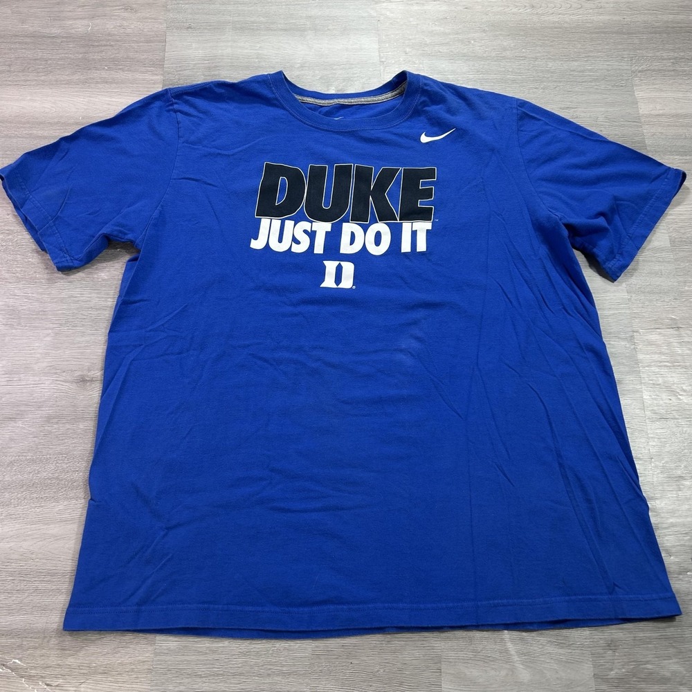 Duke Blue Devils‎ Shirt Mens XL Blue NCAA Basketball Nike Just Do It Tee Top